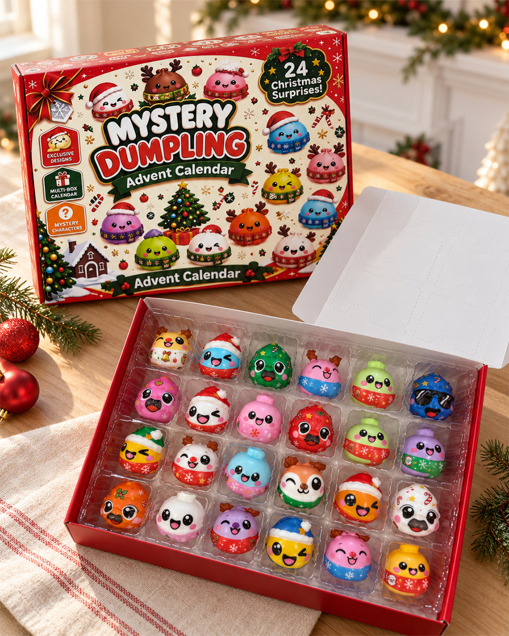 2026 Squishy Toys Christmas Advent Calendar Cute Sensory Fidget Stress Relief Toys for Boys Girls Xmas Gift