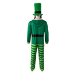 St Patricks Day Outfit Adult Leprechaun Costume Paddys Day Jumpsuit Hat Beard 3pcs Set