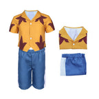 Kids Jumba Jookiba Costume Yellow T-shirt and Blue Shorts 2pcs Suit for Cosplay