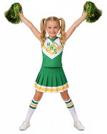 Girls Youth Hawkins Cheerleaders Costume Pom Poms Strange ST4 Green Uniform for Cosplay