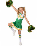 Girls Youth Hawkins Cheerleaders Costume Pom Poms Strange ST4 Green Uniform for Cosplay