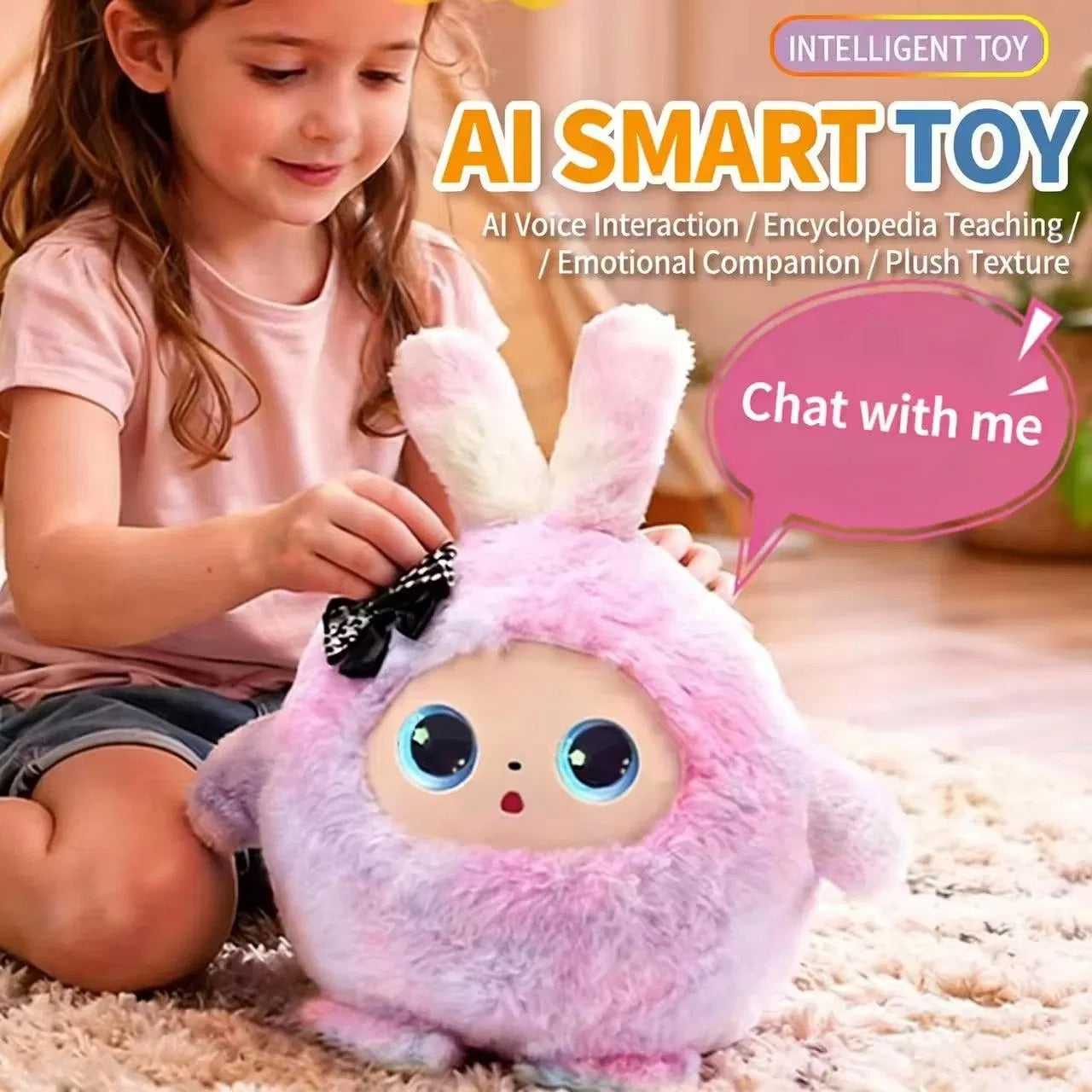 12'' Stuffed Animals AI Robot Smart Interactive Plush Toy with Voice Chat and Educational Learning Functions