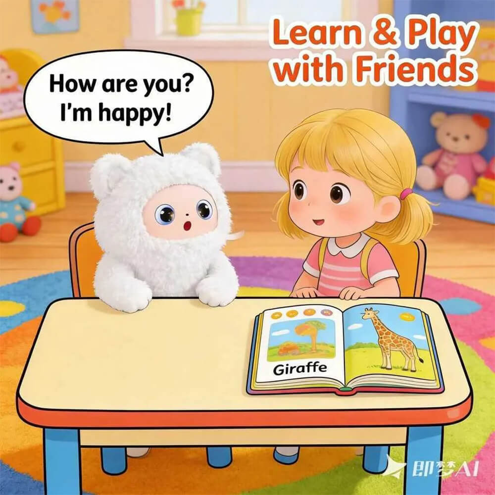 Stuffed Animals AI Robot Smart Interactive Plush Toy with Voice Chat and Educational Learning Functions