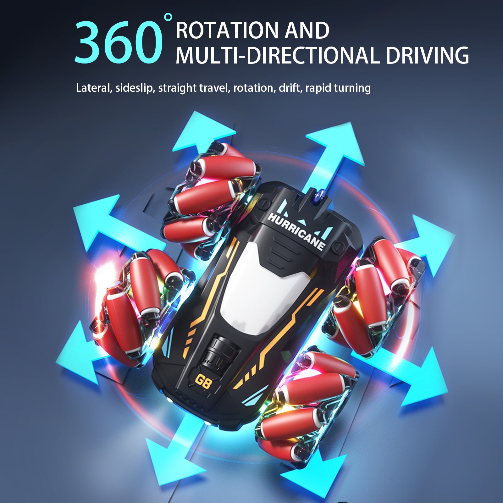 Gesture Sensing RC Stunt Car Remote Control RC Drift Car w/ Music and LED Lights