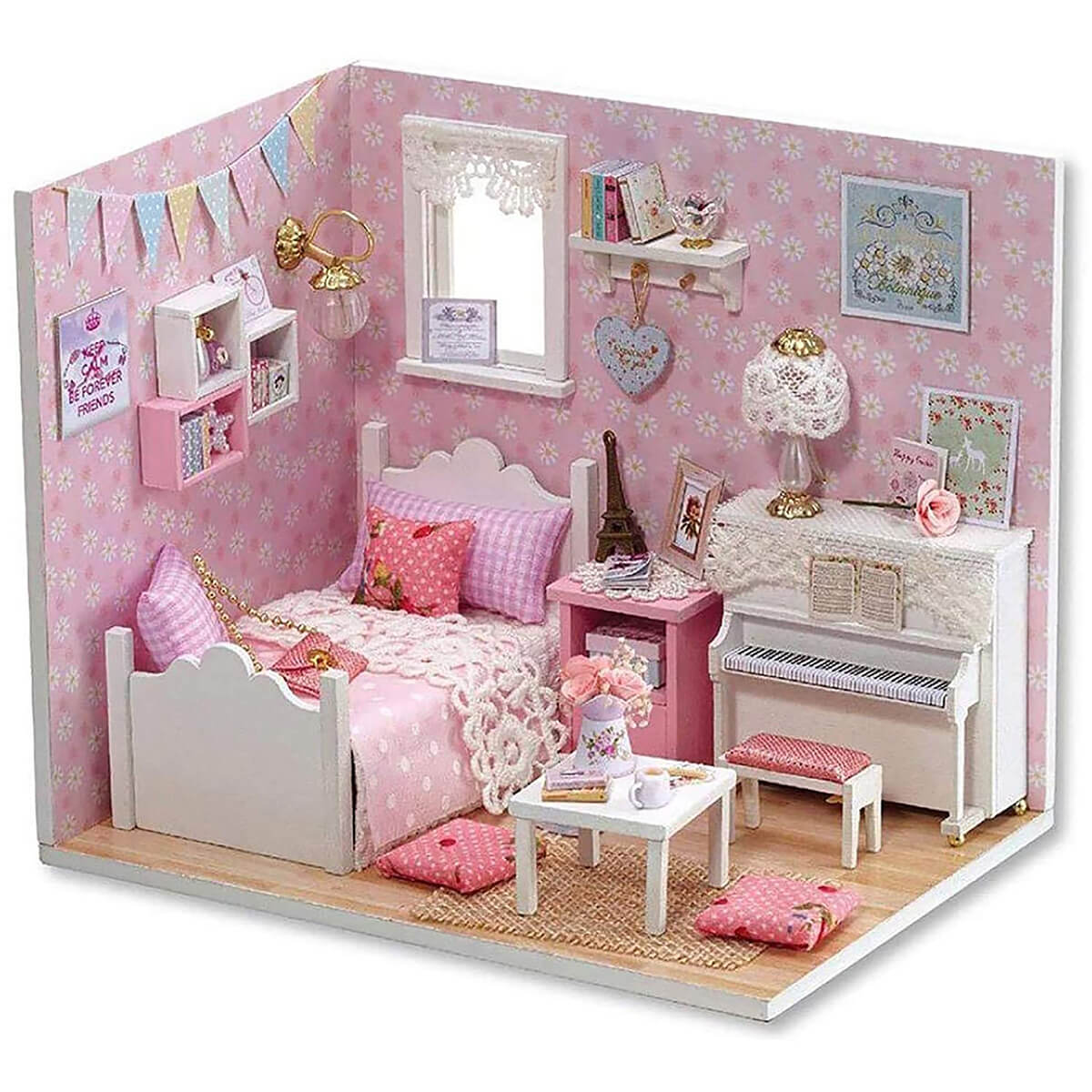 DIY Doll House Kit Build a Dollhouse With Furniture Lights Diy Miniature House Girls Best Gift