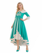 Rosalina Princess Costume Turquoise Satin Off-shoulder Ball Gown with Silver Star High Low Dress
