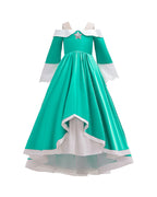 Rosalina Princess Costume Turquoise Satin Off-shoulder Ball Gown with Silver Star High Low Dress