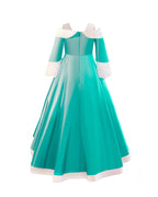 Rosalina Princess Costume Turquoise Satin Off-shoulder Ball Gown with Silver Star High Low Dress