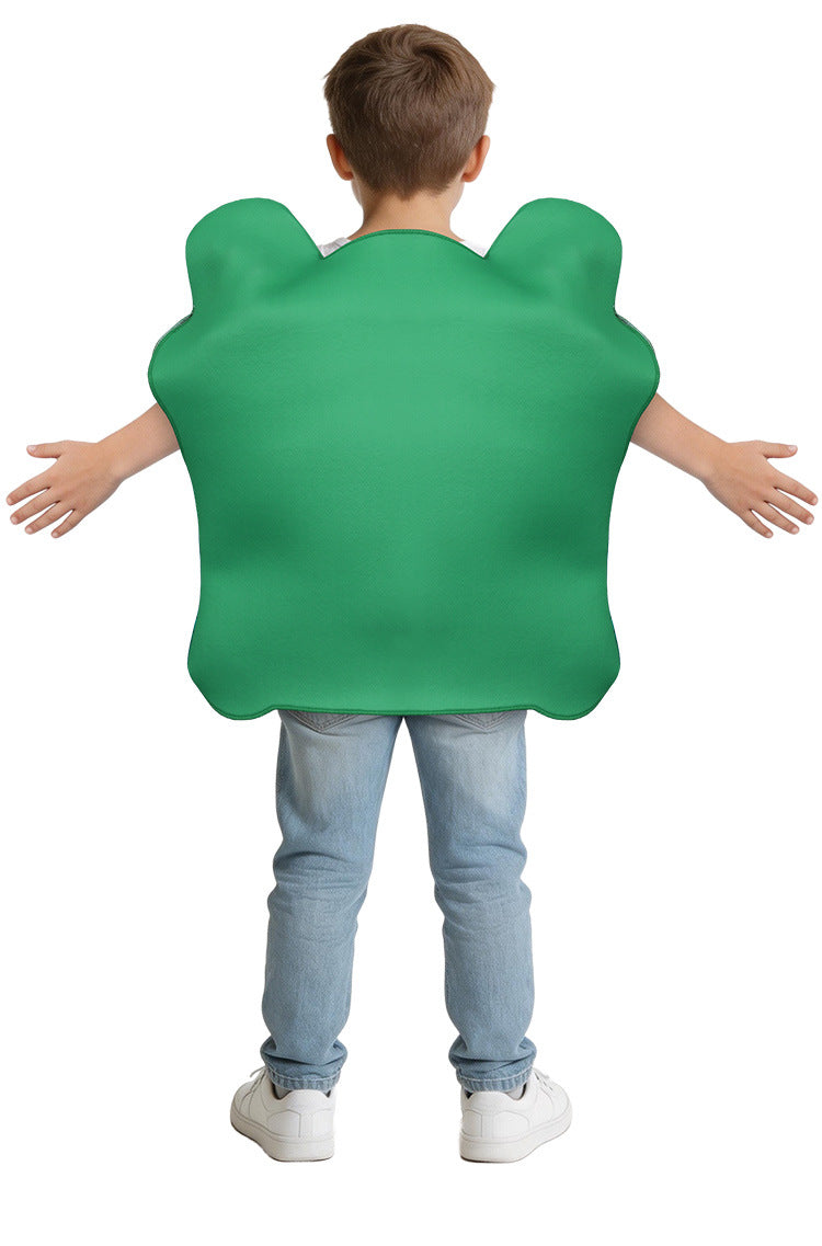Kids Green Frog Tablet Costume Purple Camera Tunic Funny Movie Inspired Hi-Tech Toy Outfit for Group Halloween Dress Up