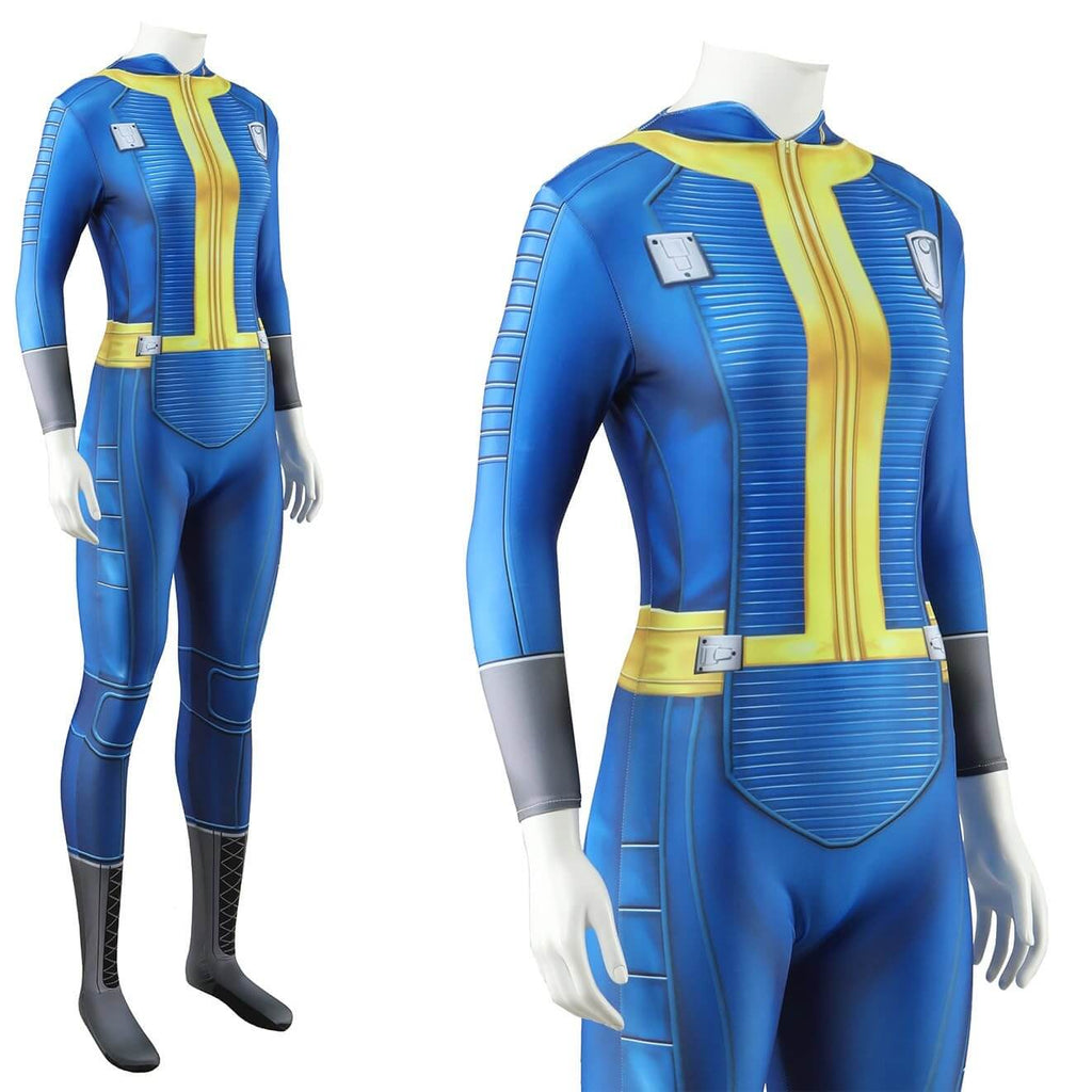 Vault Dweller Costume Vault 33 Game Player Shelter Clothes Blue Jumpsuit Lucy Norm Cosplay Suit