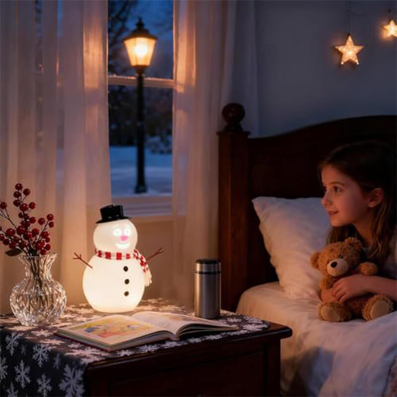 Talking Snowman Toy Kids LED Blink Animated Toys Built-in Speaker with USB Charging Holiday Gift and Decoration