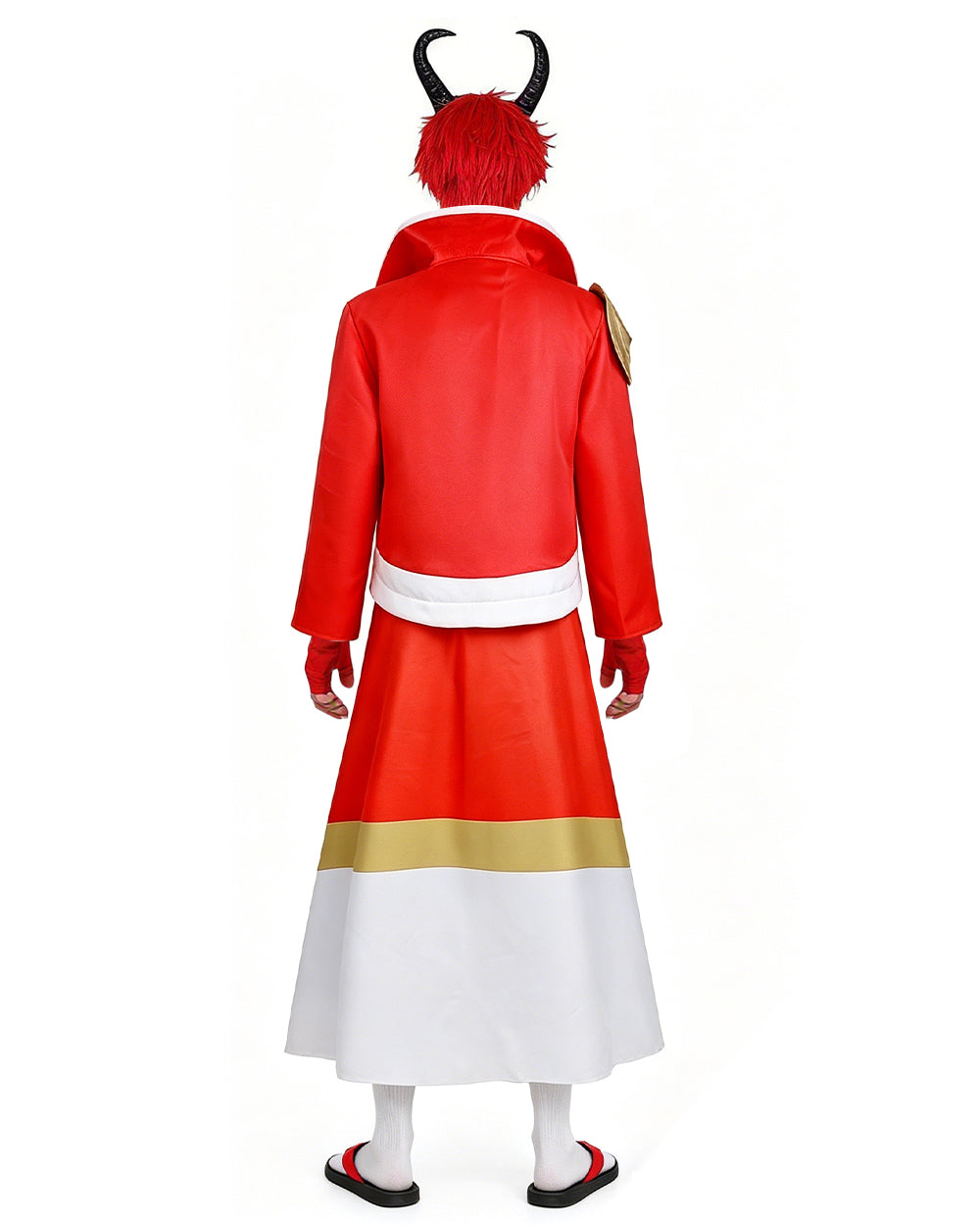 Men's TenSura Movie Benimaru Costume Red Tunic Skirt Suit for Cosplay Themed Party