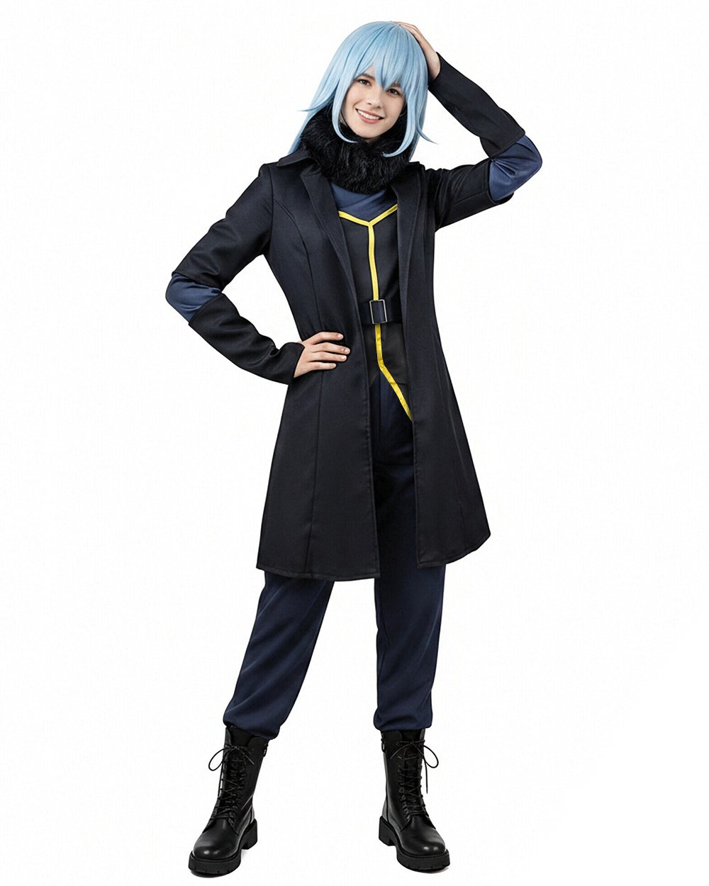 Adult Unisex TenSura Rimuru Costume Dark Blue Anime Inspired Outfit for Halloween Cosplay Carnivals