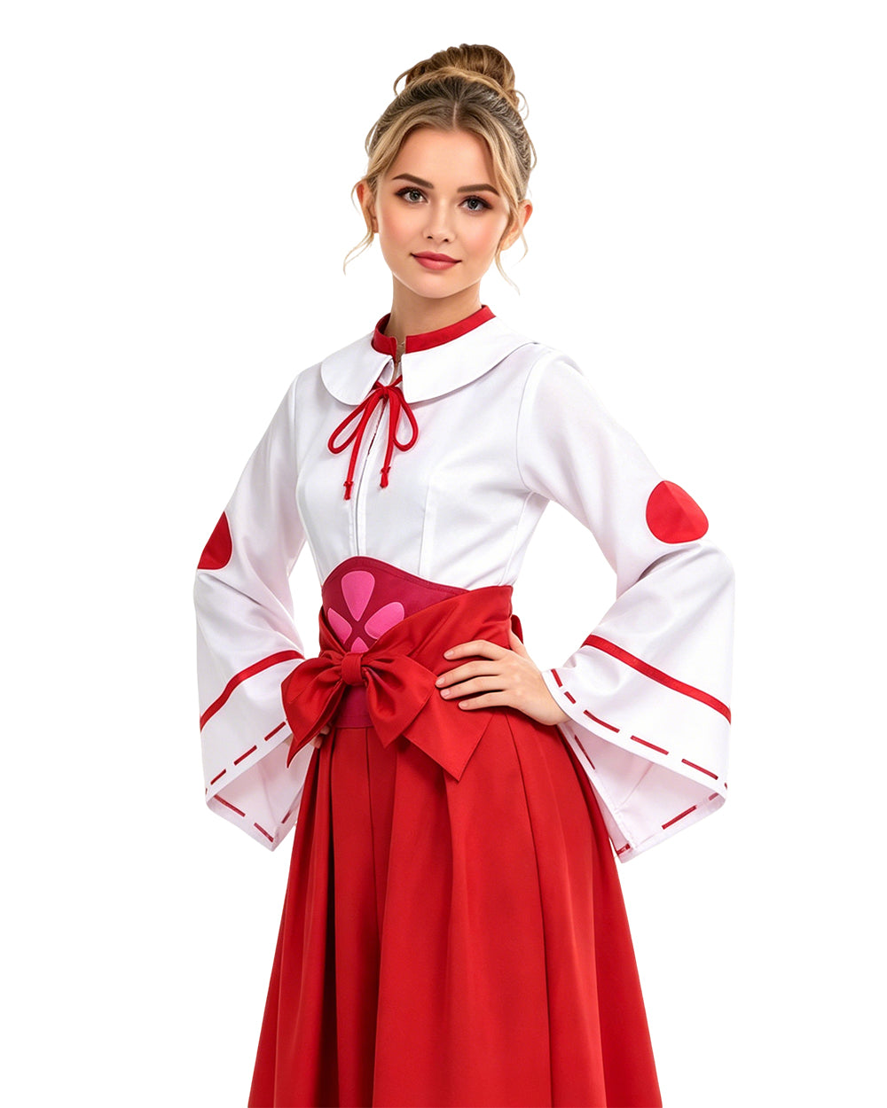 Women TenSura Shuna Costume White Red Kimono Dress for Comic Con Halloween Party