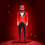 Caine Cosplay Costume The Ringmaster of The Circus Caine Jumpsuit w/ Helmet for Kids Adults