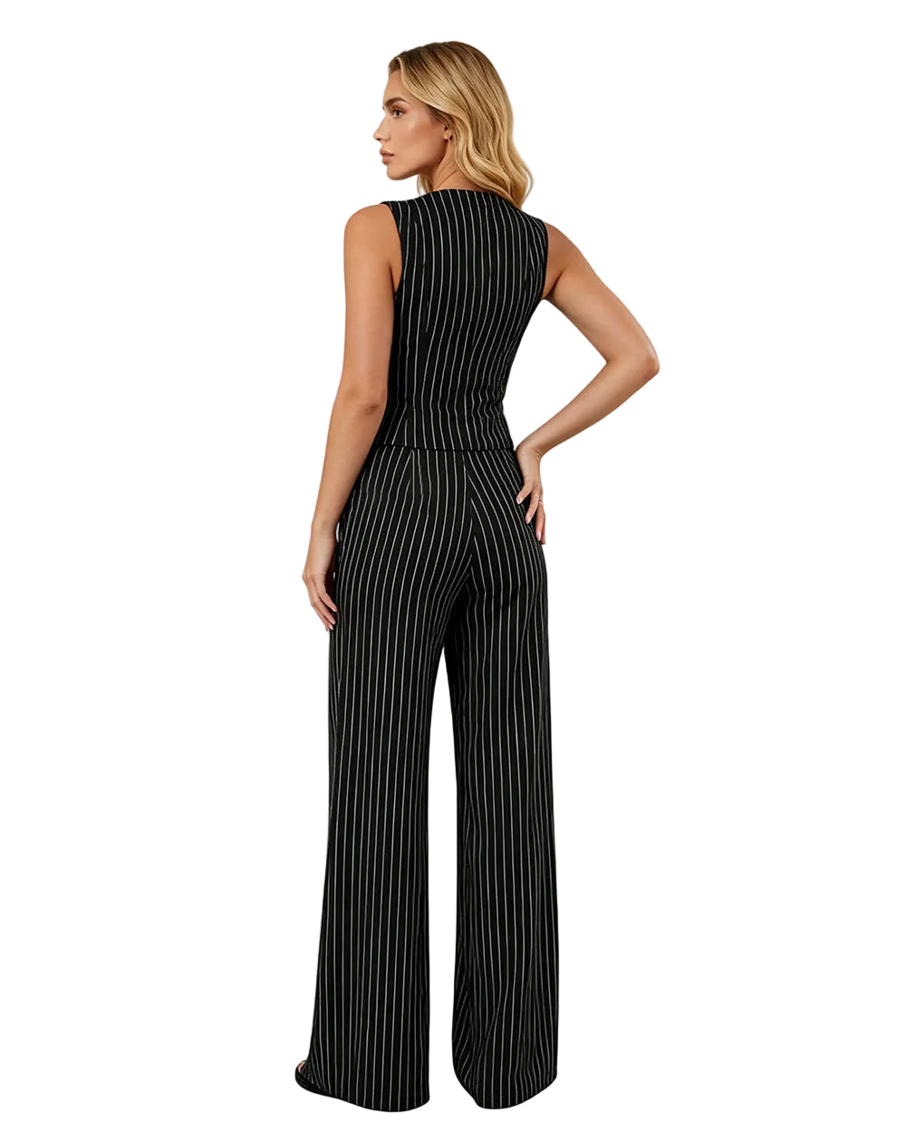 Women‘s Andy Black Vest and Trousers Set with Accessories for Professional Office Wear and Stylish Themed Parties Cosplay