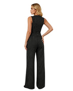 Women‘s Andy Black Vest and Trousers Set with Accessories for Professional Office Wear and Stylish Themed Parties Cosplay