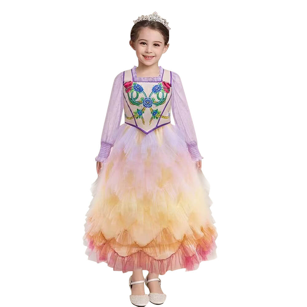 Lucy Gray Baird Costume Rachel Zegler as Lucy Cosplay Outfit Lavender Blouse and Tulle Skirt 2pcs Suit for Girls