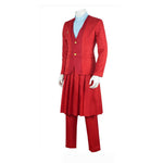 President Snow Costume Red Coriolanus Snow Cosplay Shirt Tops Pants and Skirt Outfit Full Set