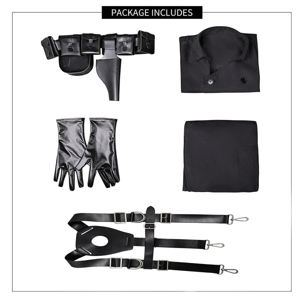 Adult Maximus Costume Black Knight Uniform Tactical Combat Suit Tops Pants Mask and Accessories