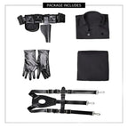 Adult Maximus Costume Black Knight Uniform Tactical Combat Suit Tops Pants Mask and Accessories