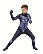 Boys Black Noir Costume Kids Adults Silent Knight Earving Cosplay Outfit for Role Play