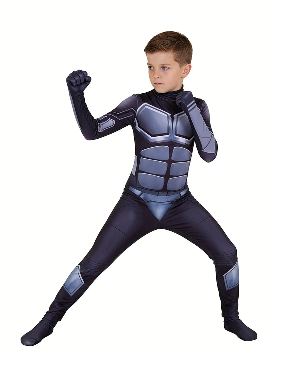 Boys Black Noir Costume Kids Adults Silent Knight Earving Cosplay Outfit for Role Play