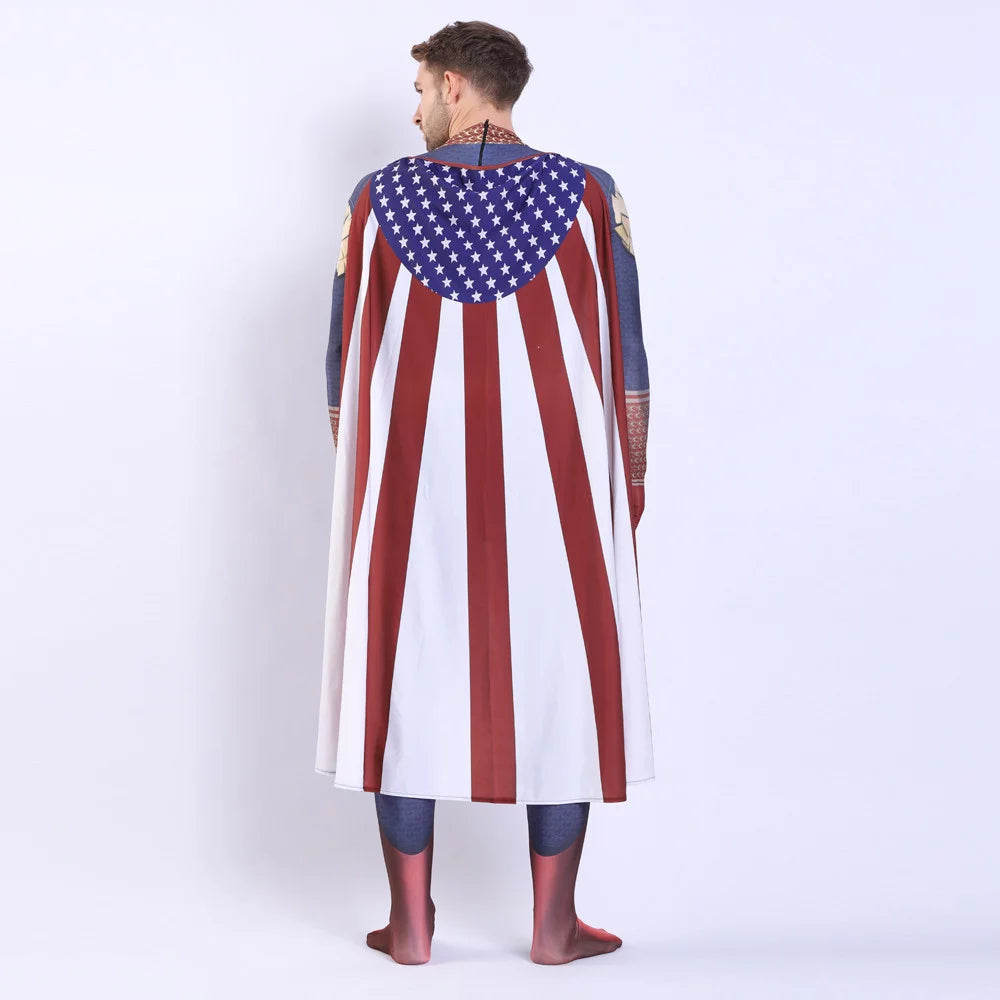 Boys Homelander Cosplay Costume Home Lander Battle Suit with Cape for Halloween Party