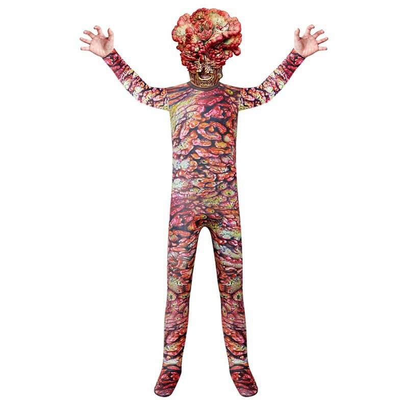 Kids Bloater Costume Last Us Infected Jumpsuit and Mask Zombies Scary Outfit for Halloween Cosplay