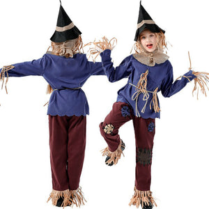 Family Matching Scarecrow Costume Female Male Boys Girls Strawman Halloween Party Dress Up Outfit