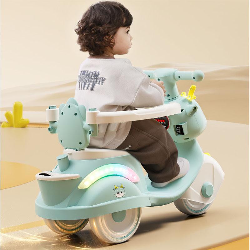 Toddler 3-IN-1 Ride on Car Baby Cartoon Push Car with Detachable Handle and Guardrail
