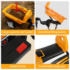 Toddler 6V Digger with Liftable Wagon Electric Excavator Outdoors Ride On Toy