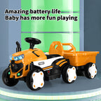 Toddler 6V Digger with Liftable Wagon Electric Excavator Outdoors Ride On Toy