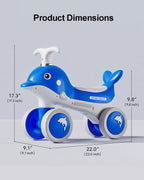 Toddler Balance Bike with Light and Music 4 Wheel Kids Sliding Car Ride On Toy for Indoor Outdoor Play