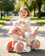 Toddler Balance Bike with Light and Music 4 Wheel Kids Sliding Car Ride On Toy for Indoor Outdoor Play