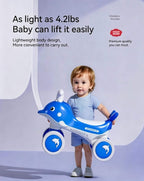 Toddler Balance Bike with Light and Music 4 Wheel Kids Sliding Car Ride On Toy for Indoor Outdoor Play