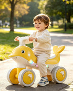 Toddler Balance Bike with Light and Music 4 Wheel Kids Sliding Car Ride On Toy for Indoor Outdoor Play