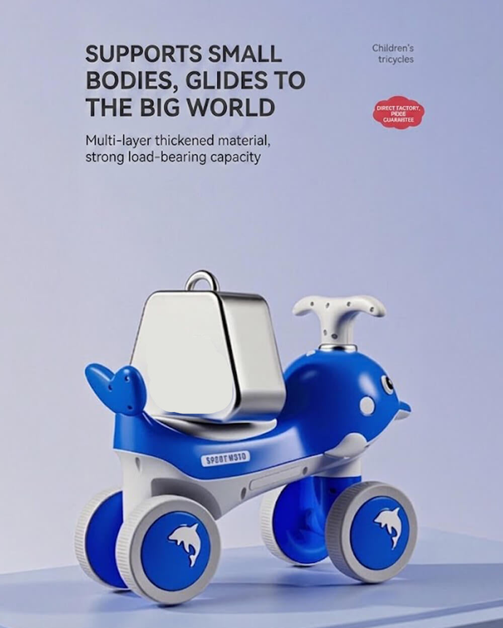 Toddler Balance Bike with Light and Music 4 Wheel Kids Sliding Car Ride On Toy for Indoor Outdoor Play