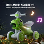 Balance Bike Toddler 4 Wheels Dinosaur Bike Cute Ride On Toys with Light and Music