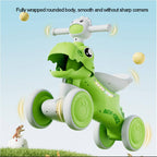 Balance Bike Toddler 4 Wheels Dinosaur Bike Cute Ride On Toys with Light and Music