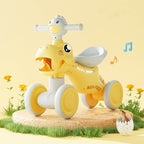 Balance Bike Toddler 4 Wheels Dinosaur Bike Cute Ride On Toys with Light and Music