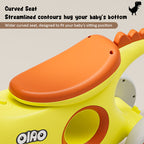 Baby Dino Balance Bike 4 Wheels Toddler First Bike Safe Steering with Light Music Birthday Gifts