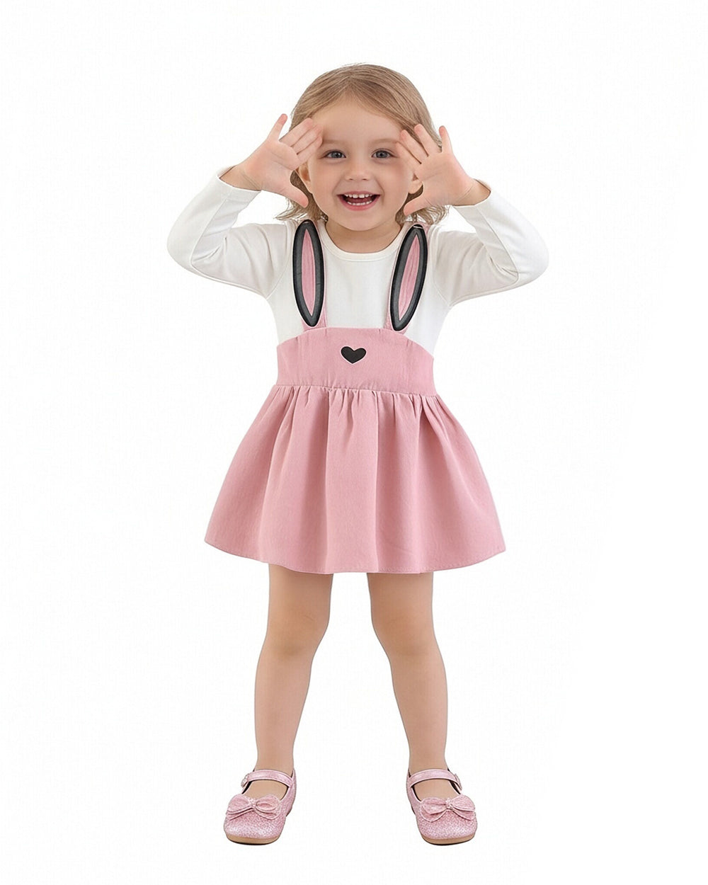 Baby Toddler Cute Bunny Dress A Great Birthday Gift YELLOW/ PINK/ BLUE Colors