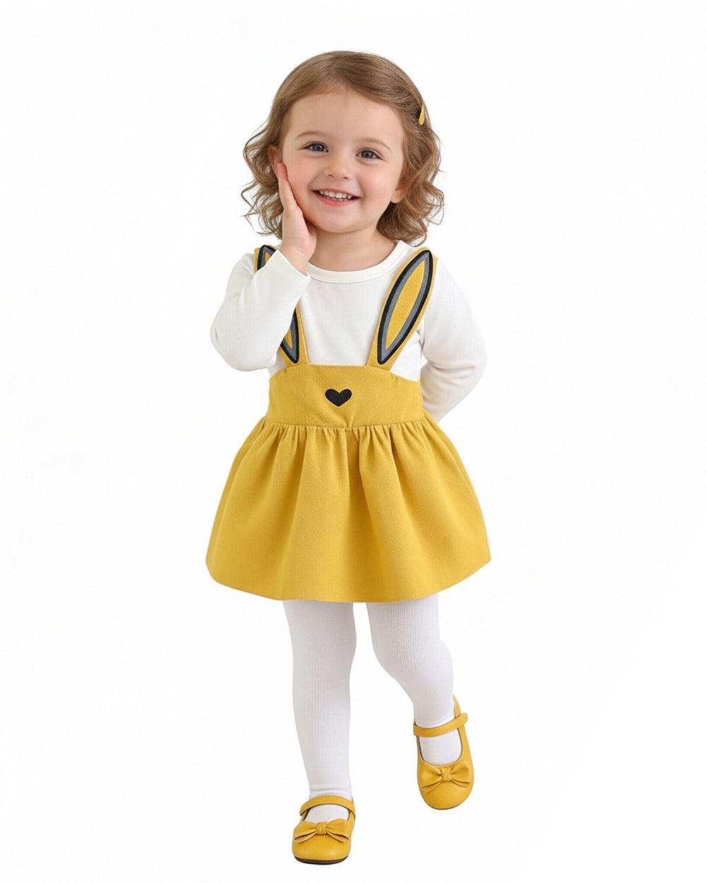 Baby Toddler Cute Bunny Dress A Great Birthday Gift YELLOW/ PINK/ BLUE Colors