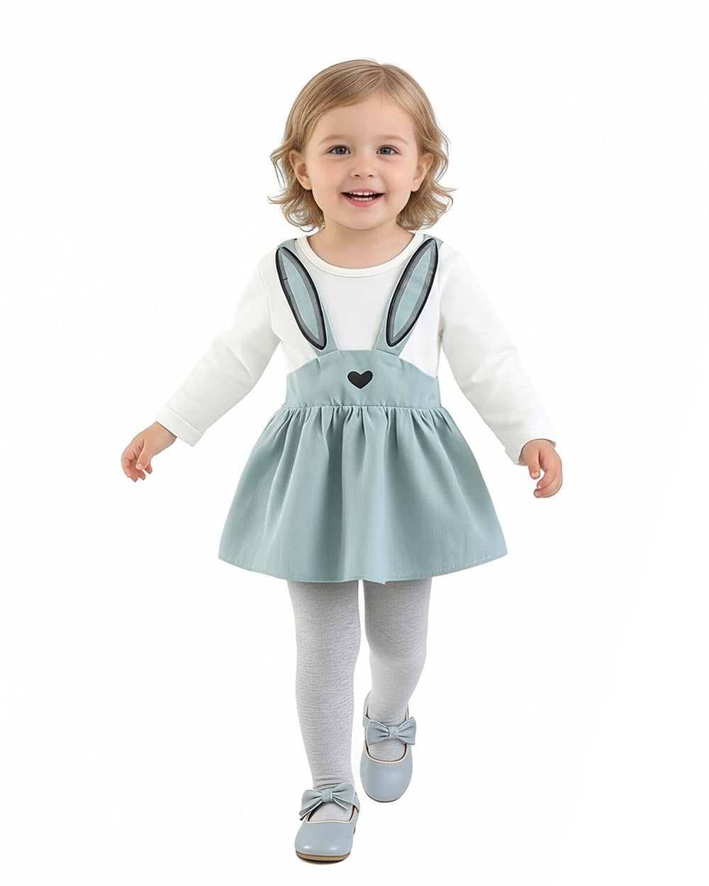 Baby Toddler Cute Bunny Dress A Great Birthday Gift YELLOW/ PINK/ BLUE Colors