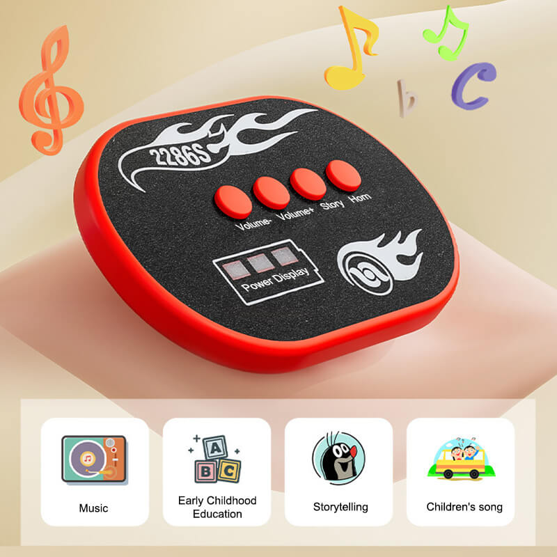 Toddler 3-IN-1 Ride on Car Baby Cartoon Push Car with Detachable Handle and Guardrail