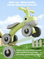 Toddler Four-wheeled Balance Bike 135° Limited Steering Ride on Car with Light Music