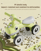 Toddler Four-wheeled Balance Bike 135° Limited Steering Ride on Car with Light Music