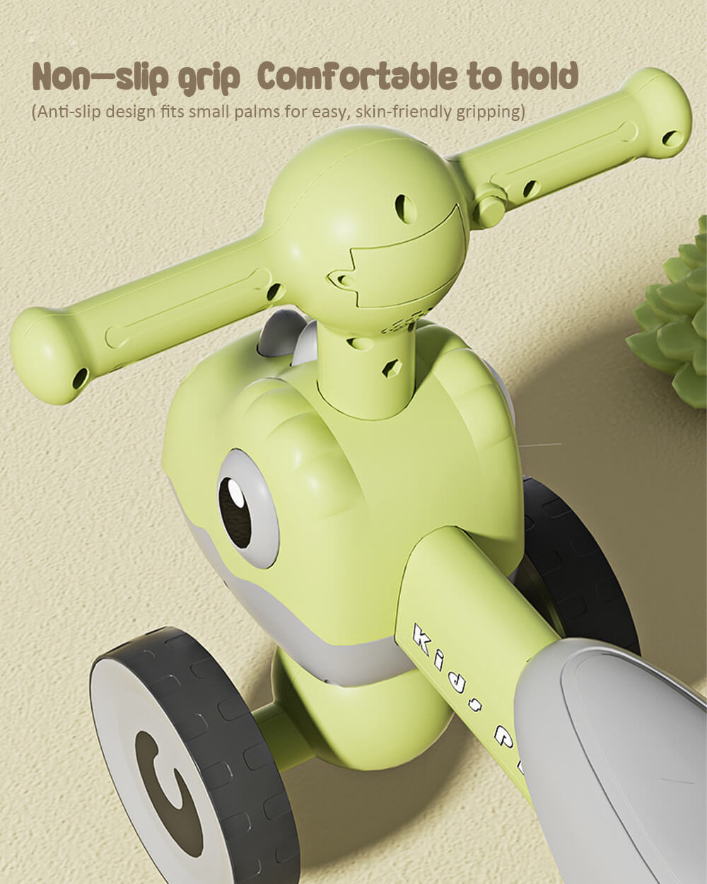 Toddler Four-wheeled Balance Bike 135° Limited Steering Ride on Car with Light Music