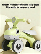 Toddler Four-wheeled Balance Bike 135° Limited Steering Ride on Car with Light Music